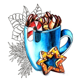 кружка с какао и маршмеллоу