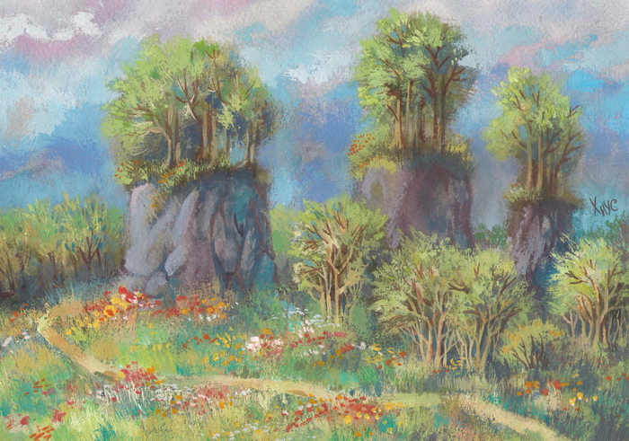 Деревья на холмах