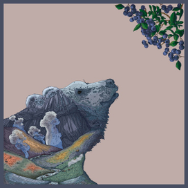 Медведь с голубикой