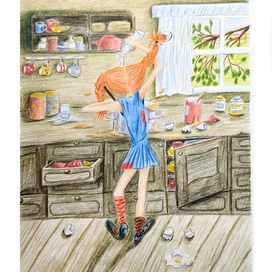 Пеппи печет блины