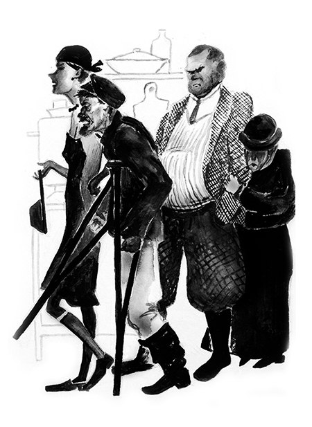 Иллюстрация к рассказу М. Зощенко "Нервные люди"