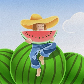 Мальчик на арбузе