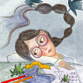 Иллюстрация к стихотворению Агнии Барто "Чудо на уроке"