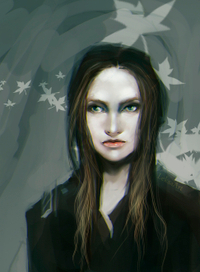 Портрет серьёзной девушки