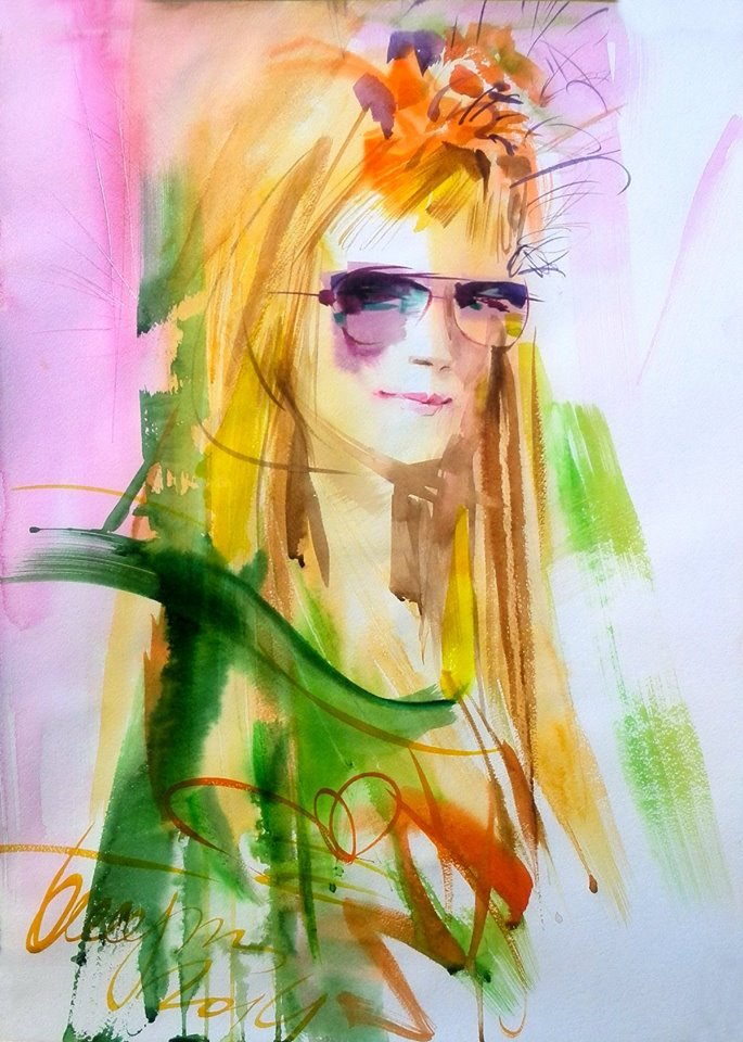 "Екатерина", акварель, бум. 60х42 см, 14.06.2014 (Новосибирск)