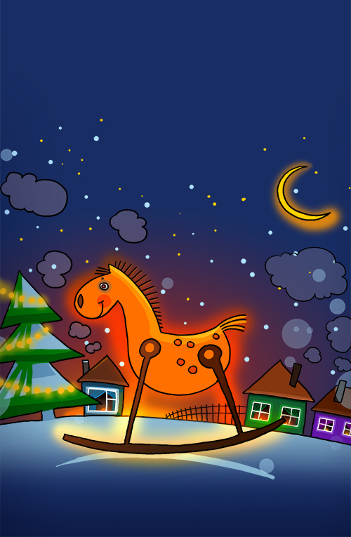 Маленький новогодний лошадь