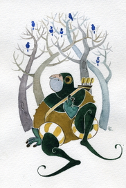 лучник в лесу