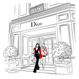 Fashion иллюстрация в shopping тематике