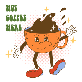 Ретро персонаж кофе