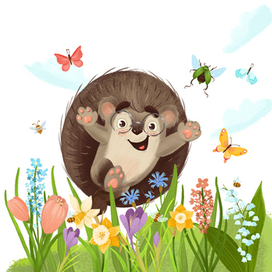 «Ёжик встречает весну» Для издательство Clever