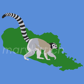 векторный лемур мадагаскара