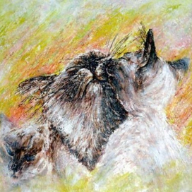 Кошка с котятами.