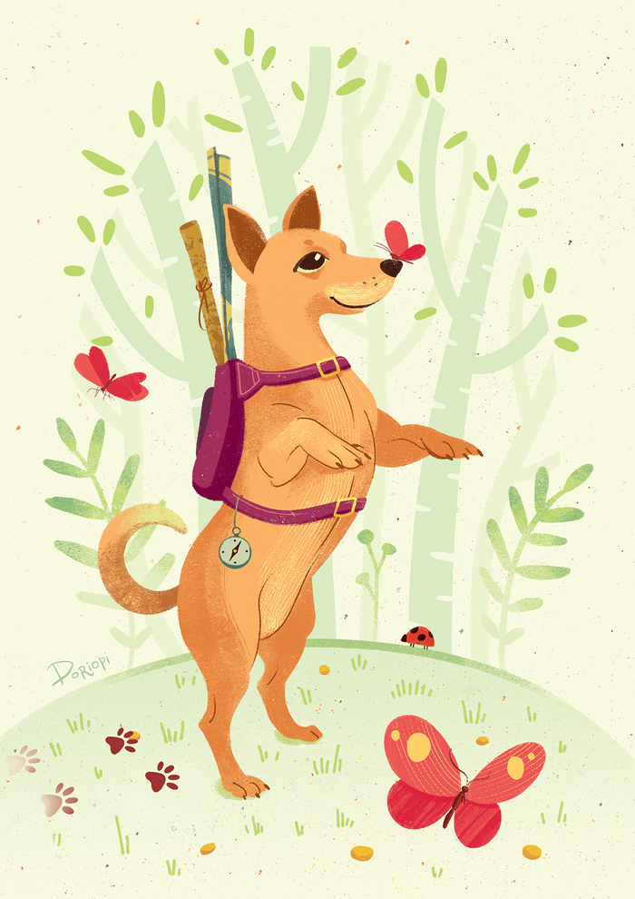 Открытка "На полянке"