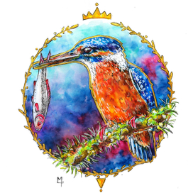 Зимородок и рыбка