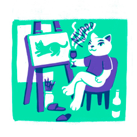 кот-художник