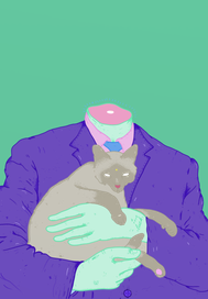 портрет человека с котом