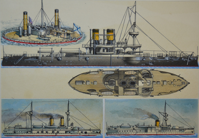Броненосные артиллерийские корабли , иллюстрации к книге Г. Смирнова, " Корабли и сражения".
