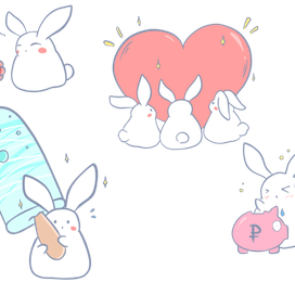 Bunny cute sticker pack