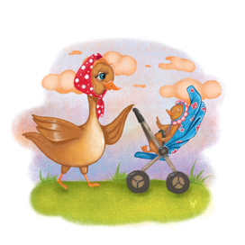 Мама утка с утенком