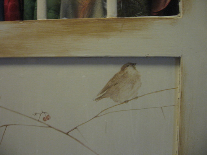 шкафчик с воробьями