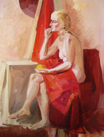 Дама с яблоком