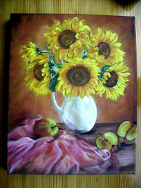 Подсолнухи в вазе.