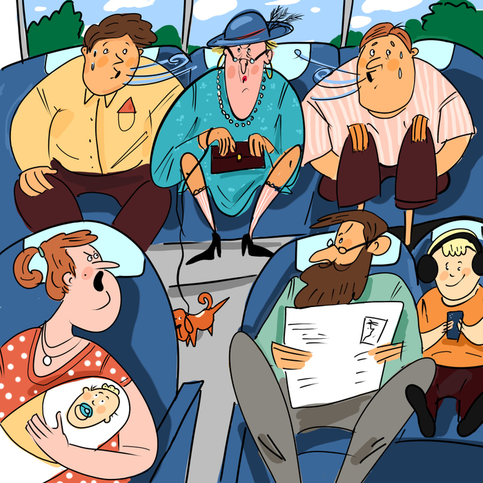 В транспорте