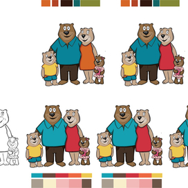 Медвежье семейство для логотипа