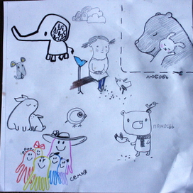 Эскизы для фабрики детской одежды.