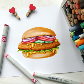 Бургер с куриной котлетой