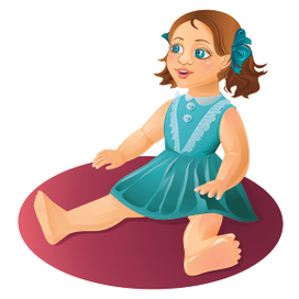 Кукла в голубом платье