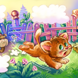 Иллюстрация к стихотворению " Пять котят". для издательства.