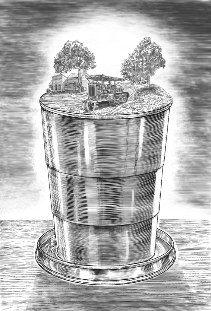 трактор в стакане