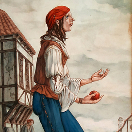 Канатоходцы жонглёры (часть 1) 32x70см