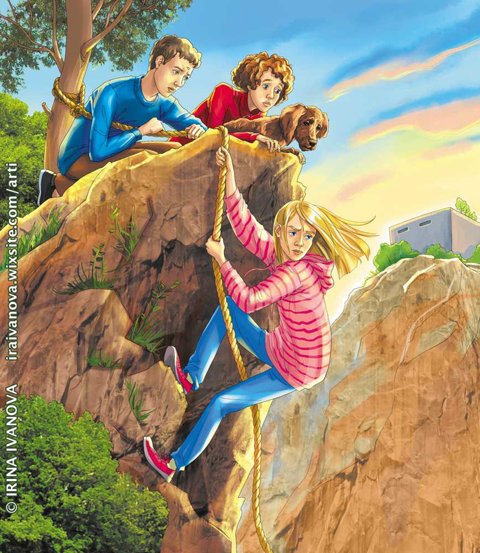  Йорн Хорст "Сесилия Гатэ и тайна Мальтийских часов", иллюстрация для книжной обложки детского детектива