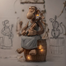 Обезьяна со скрипкой 