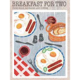 Яичница с сосисками на завтрак