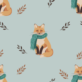 Осенний паттерн с лисой