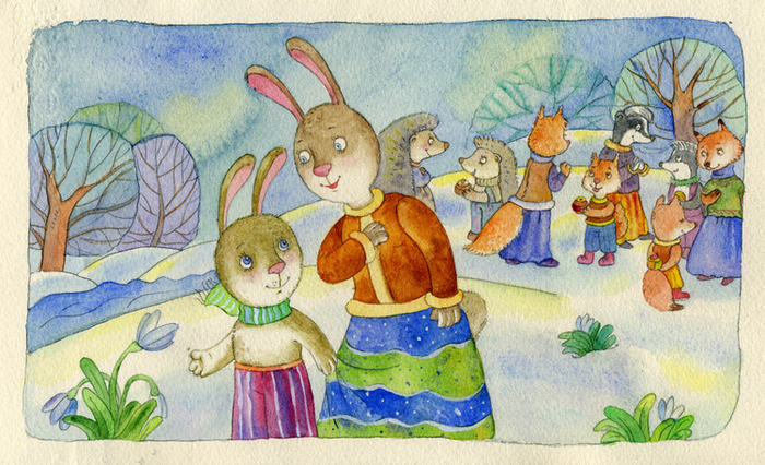 зайка с мамой