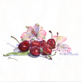 Alstroemeria and cherries