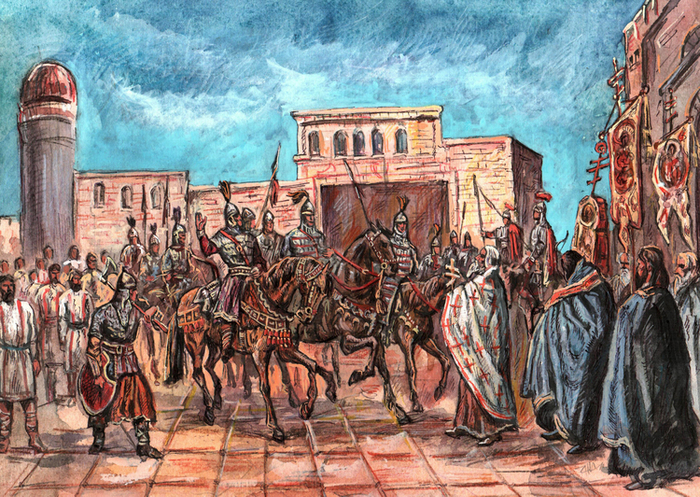 Принятие христианства князем гуннов Гродом