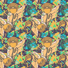 Бесшовная текстура с маками - 3