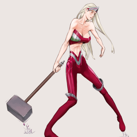 Девушка с молотом