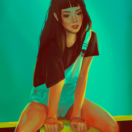 Девушка в 5 цветах