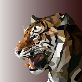 Tiger low poly style
