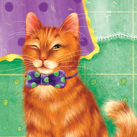 Кот, молоко. Карточка для детской игры "Кто что ест"