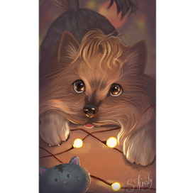 Собачка с игрушкой