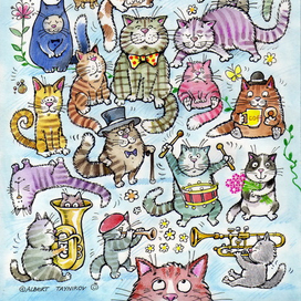 Коты. Разноцветные.