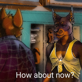 Фурри версия кадра из фильма "Очень страшное кино" 