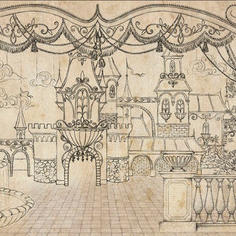 Театральная сцена (эскиз панорамы настенной росписи)